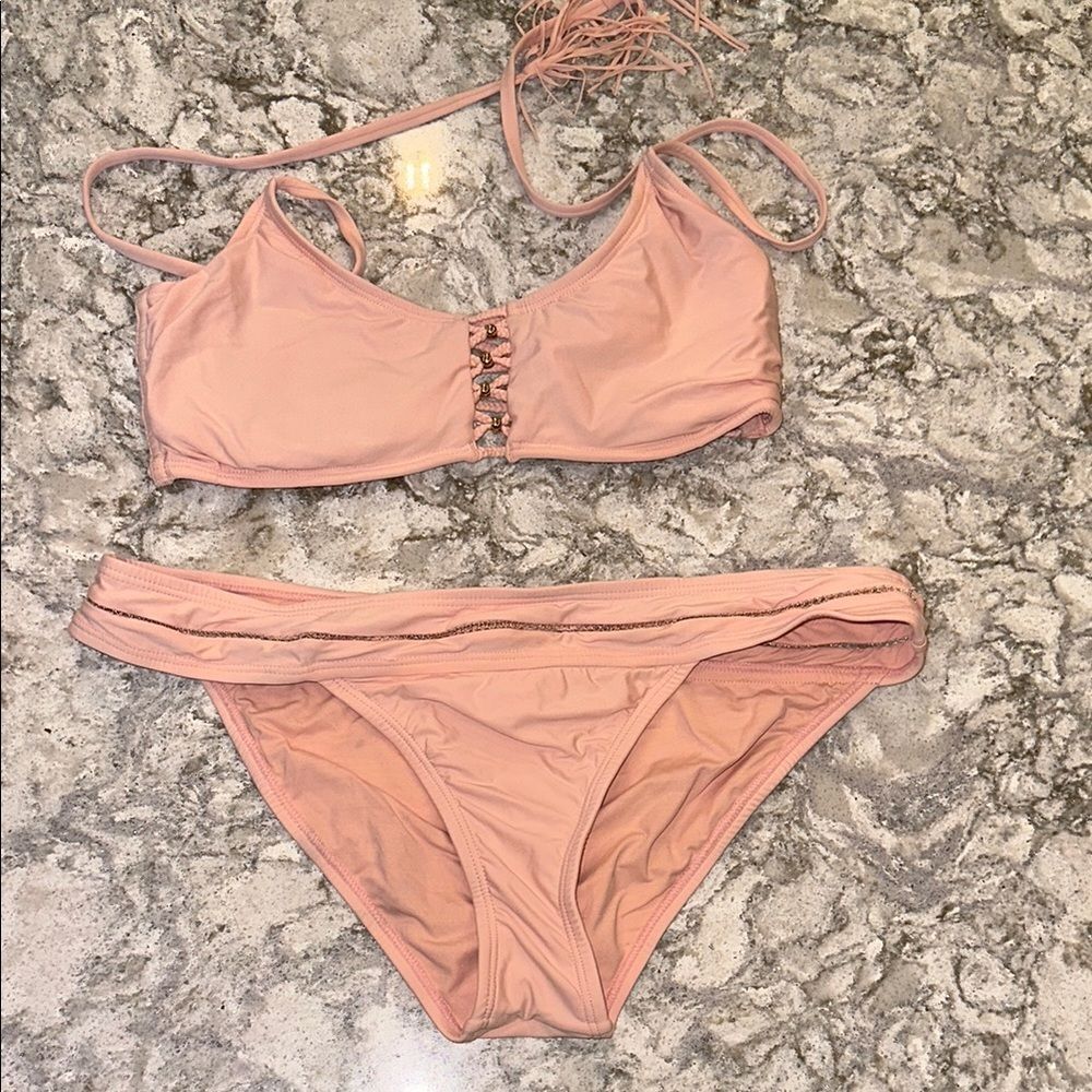👙 PilyQ Blush Pink Bikini Set – Size Large